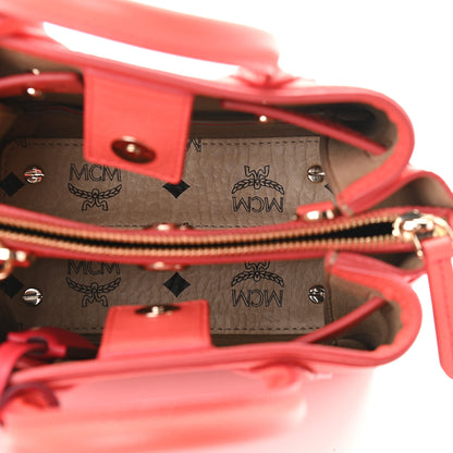 MCM Grained Calfskin Mini Neo Milla Tote Coral 5 of 8