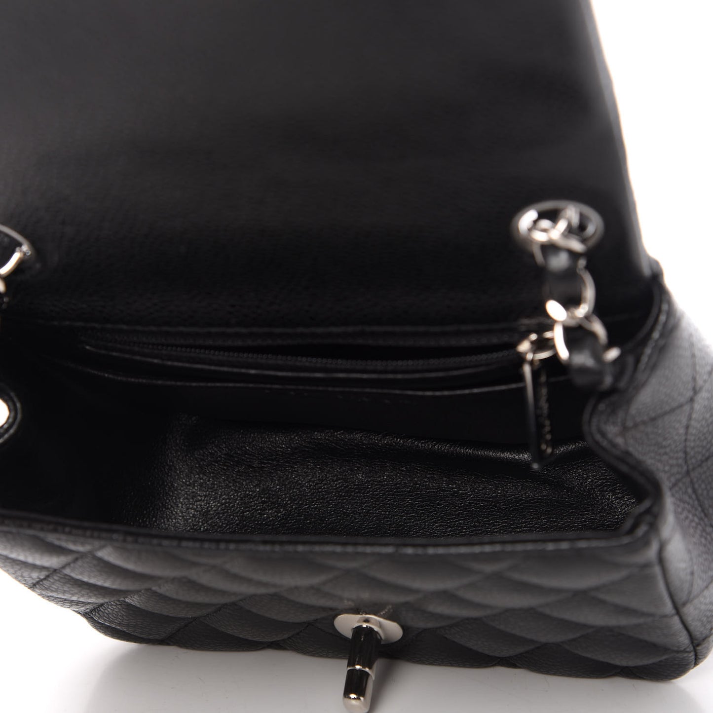 Caviar Quilted Mini Square Flap Black