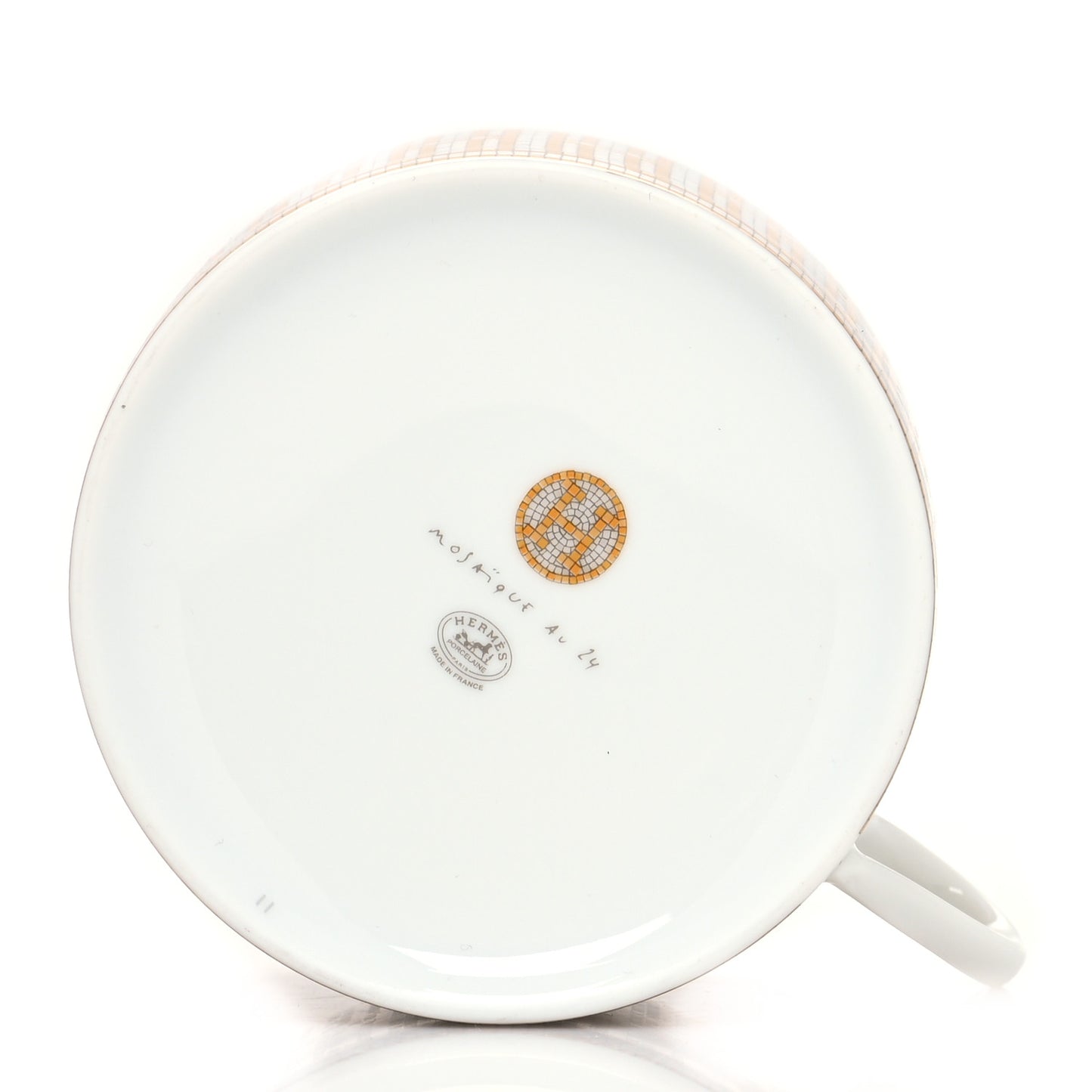 Porcelain Mosaique Au 24 Gold Breakfast Cup and Saucer