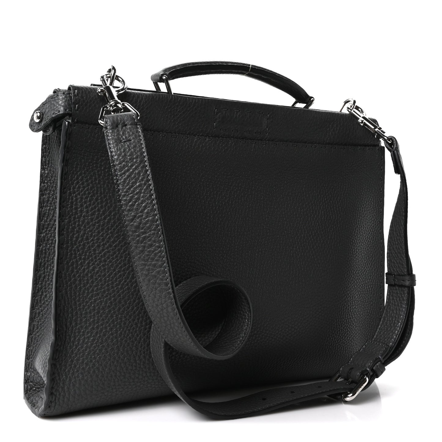 Cuoio Romano Selleria Bi-Color Large Peekaboo Iconic Fit Satchel Asfalto Lavagna