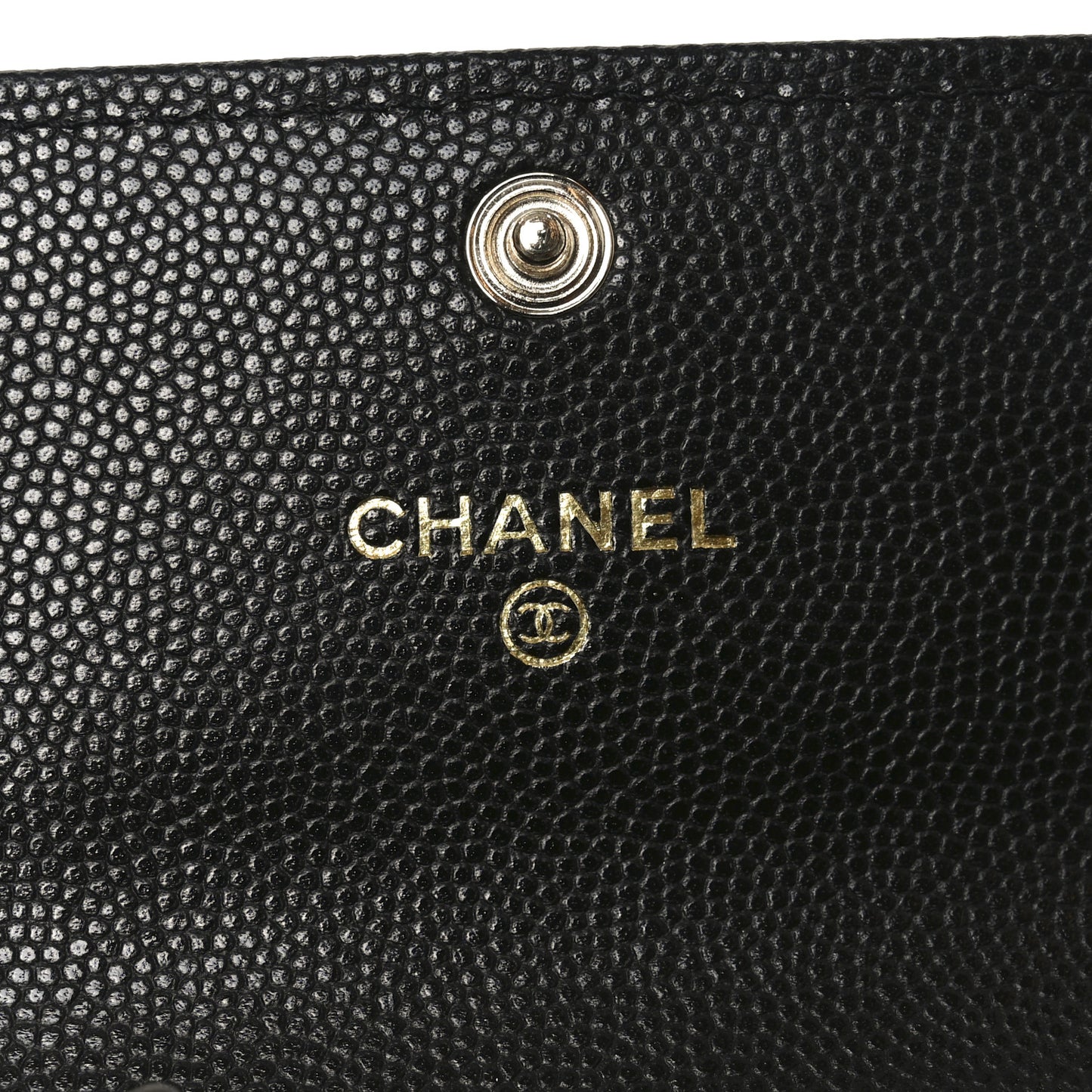 Caviar Quilted CC Glitter Flap Card Holder Black