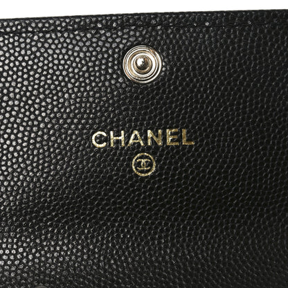 Chanel Caviar Quilted CC Glitter Flap Card Holder Black 6 of 8