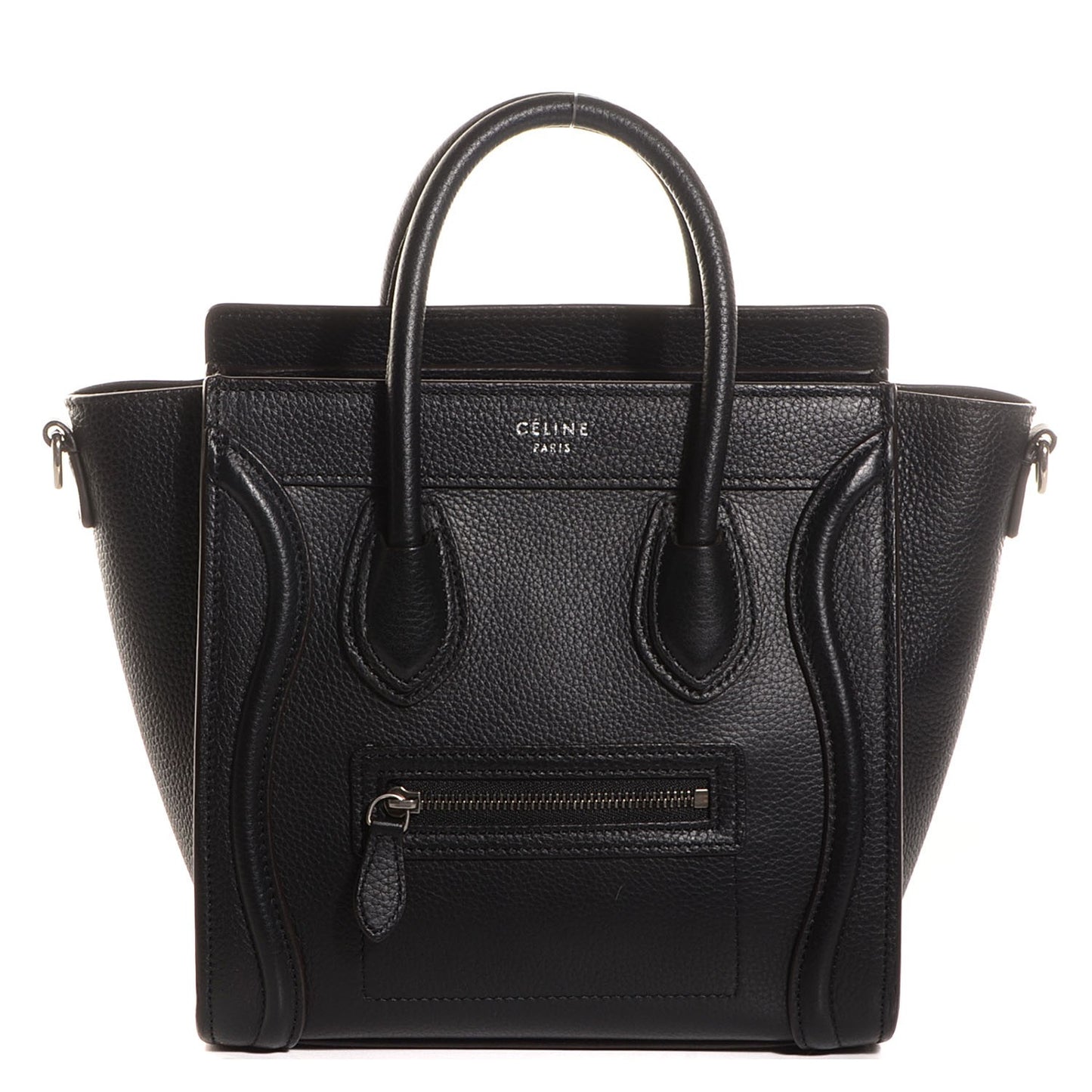 Drummed Calfskin Nano Luggage Black