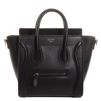 Celine Drummed Calfskin Nano Luggage Black 1 of 7