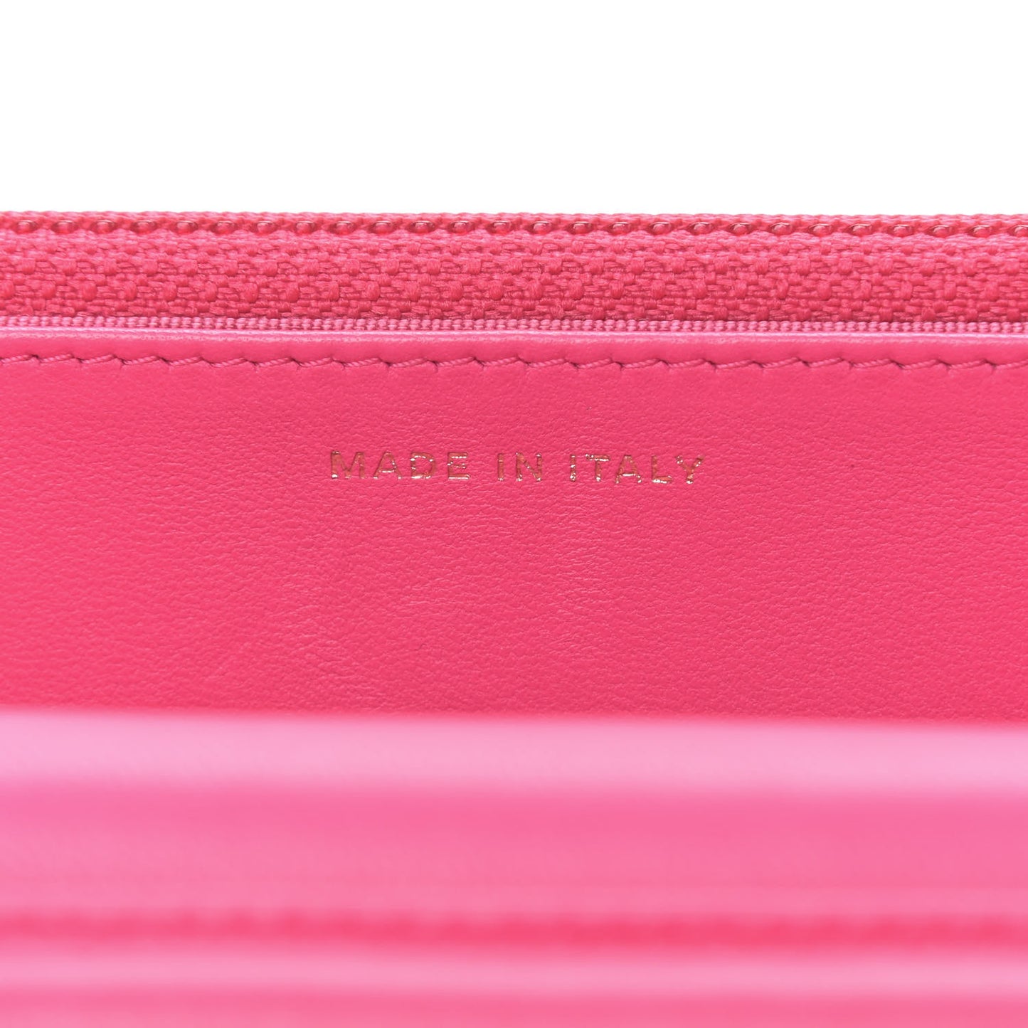 Lambskin Quilted Wallet On Chain WOC Pink