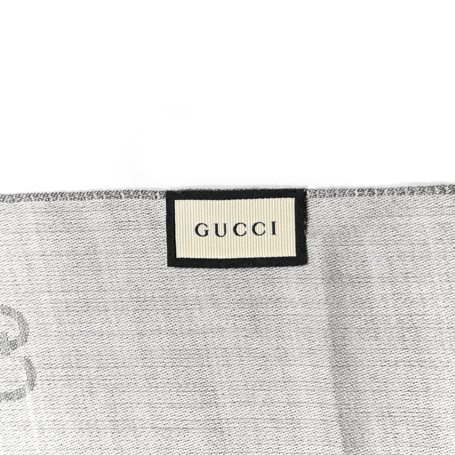 Gucci Wool Silk GG Monogram GGNat Scarf Lead 3 of 4