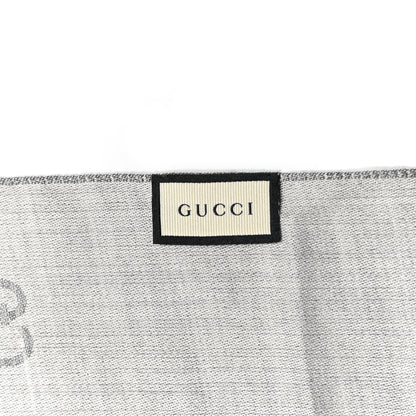 Gucci Wool Silk GG Monogram GGNat Scarf Lead 3 of 4