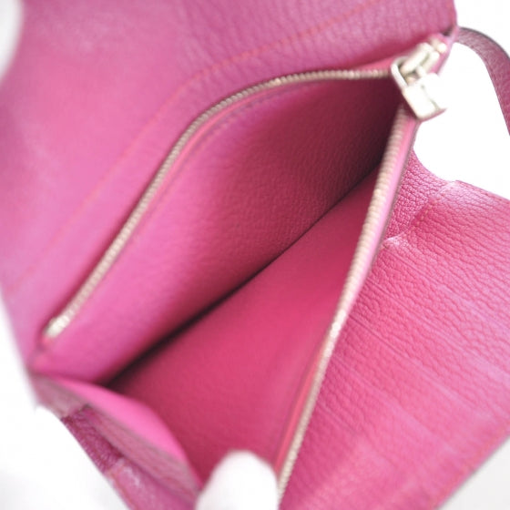 Chevre Mysore Medium Kelly Wallet Fuchsia