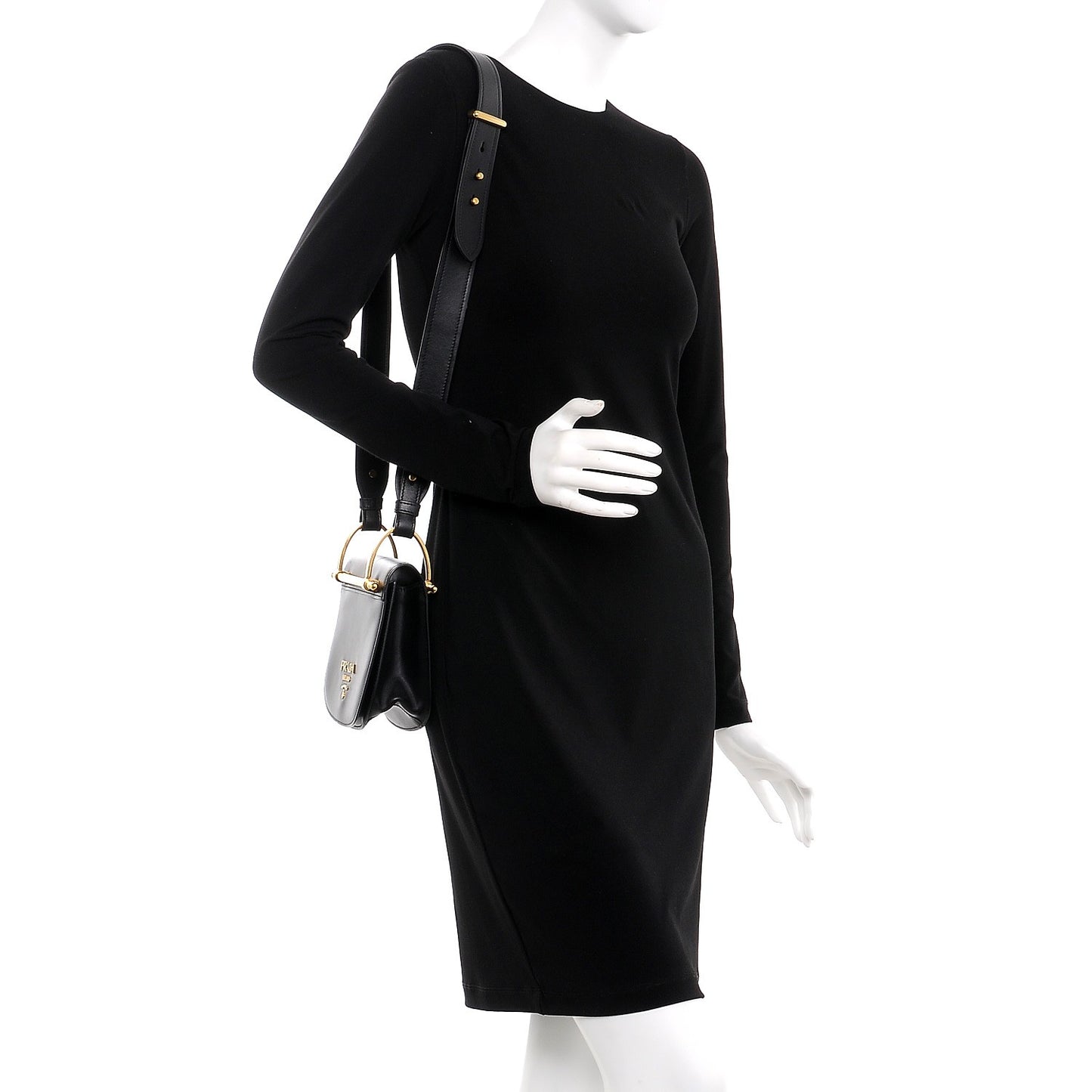 Vitello Antic Soft Logo Pionniere Saddle Bag Black