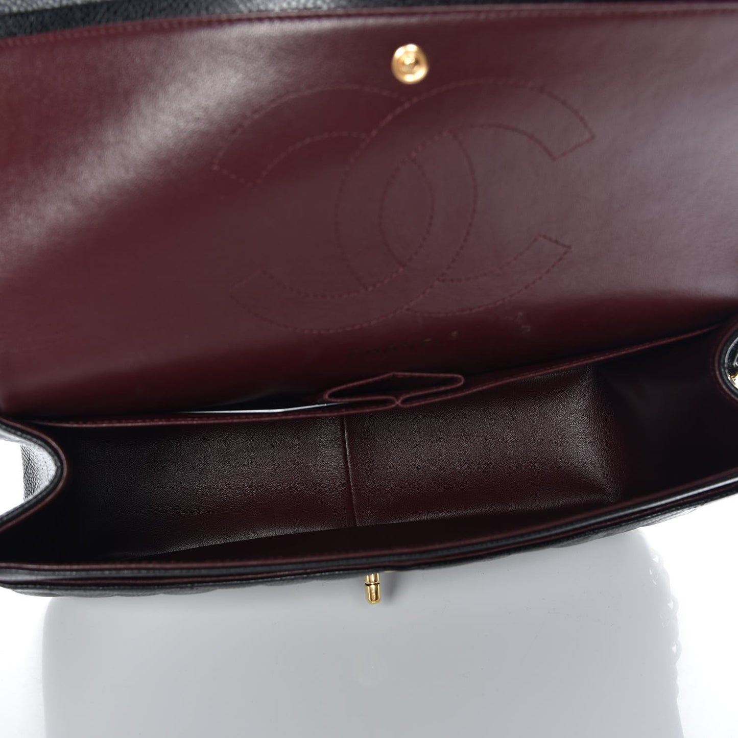 Caviar Quilted Jumbo Double Flap Black