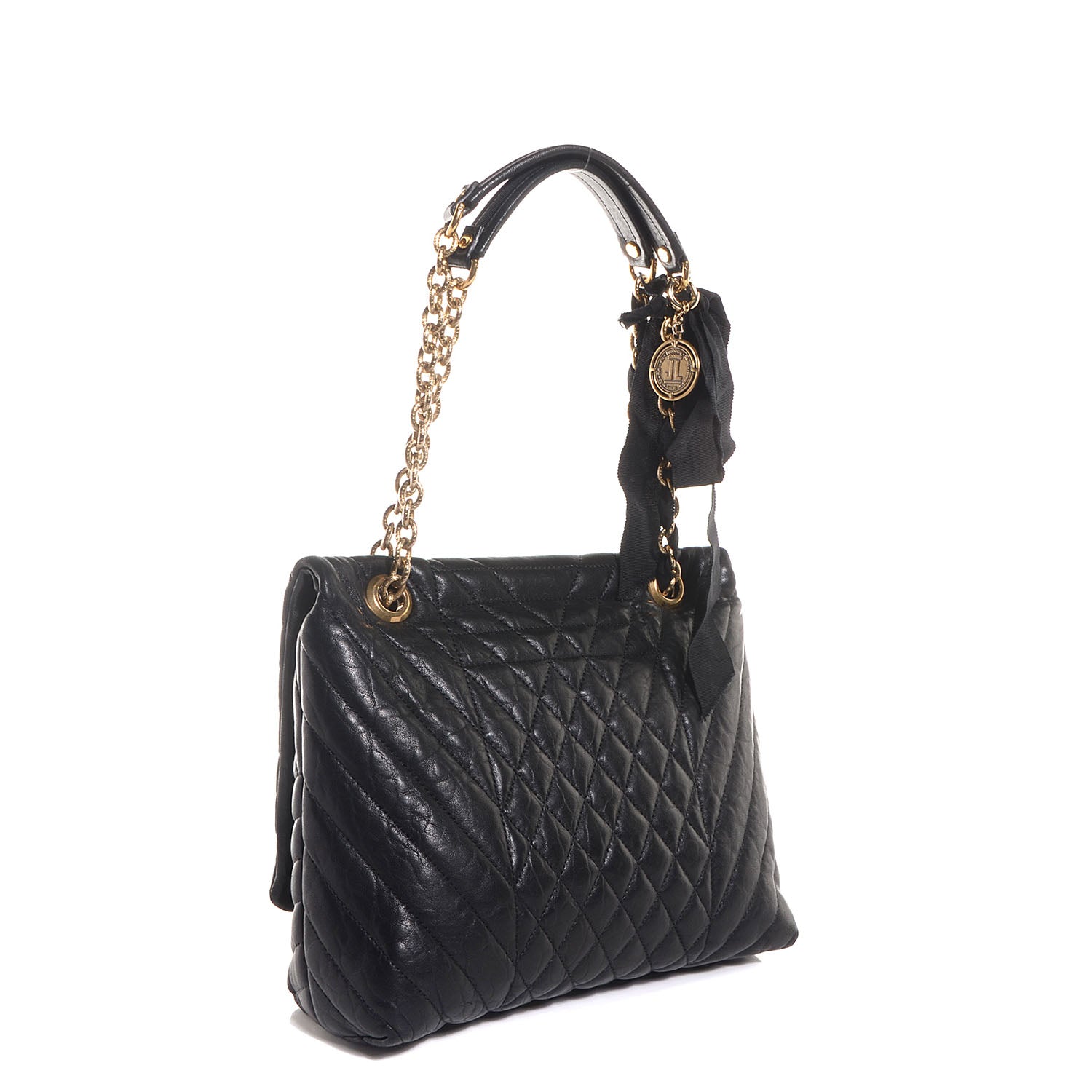 Lanvin Quilted Calfskin Medium Happy Shoulder Bag Black 3 of 10