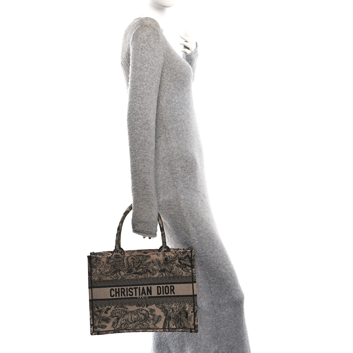 Christian Dior Canvas Embroidered Medium Dioriviera Toile De Jouy Book Tote Black 2 of 12