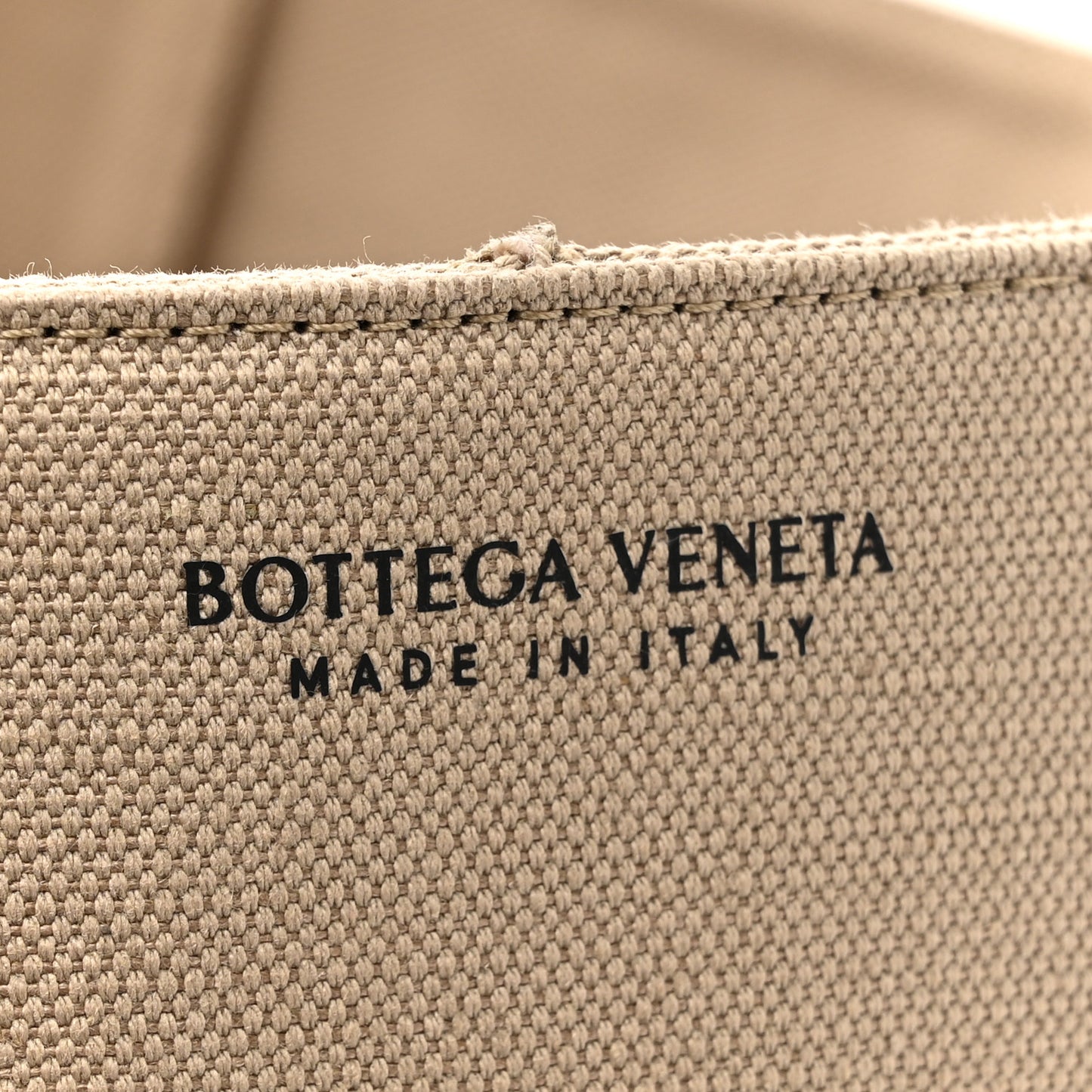 Canvas Intrecciato Large Arco Tote Beige Black