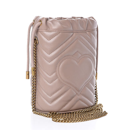 Gucci Calfskin Matelasse Mini GG Marmont 2.0 Bucket Bag Porcelain Rose 3 of 9
