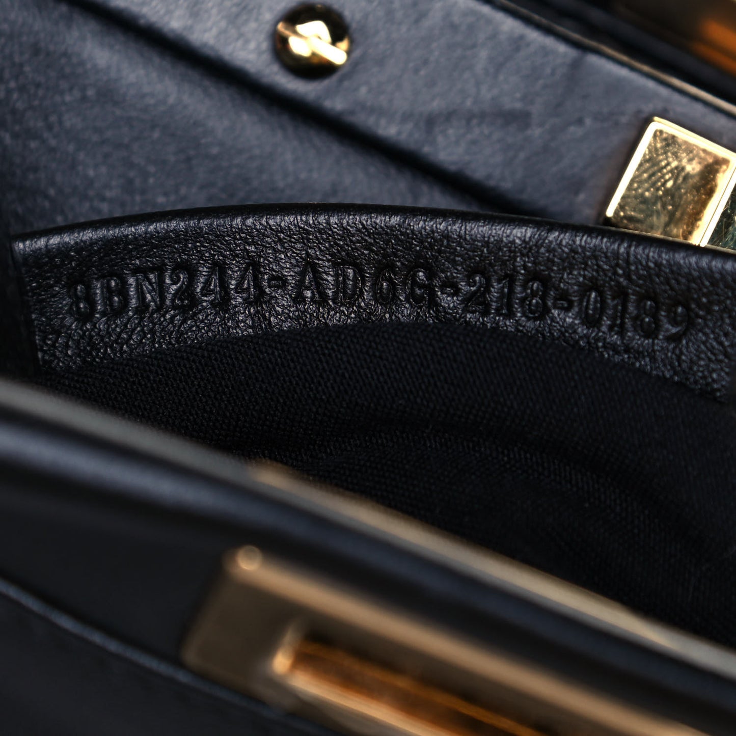 Nappa Stacked Bar Mini Peekaboo Iconic Satchel Black