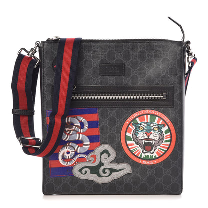 Gucci GG Supreme Monogram Night Courrier Flat Messenger Bag Black Multicolor 1 of 10