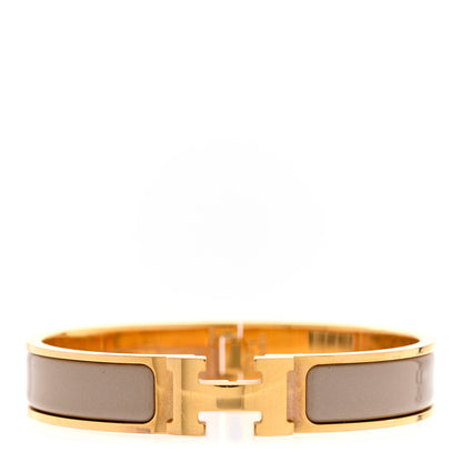 Hermes Enamel Narrow Clic Clac H Bracelet GM Marron Glace 1 of 5