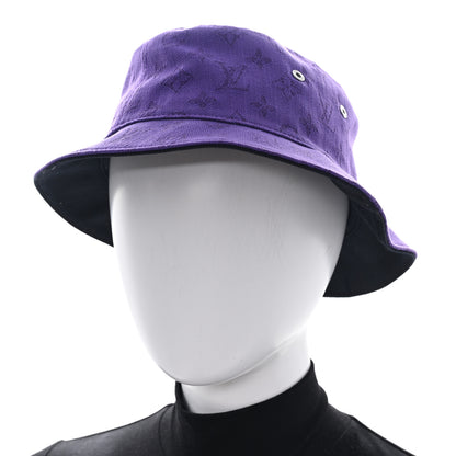 Louis Vuitton Monogram Denim Essential Bucket Hat 60 Violet 2 of 8