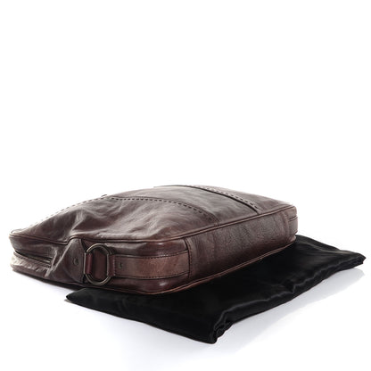 Saint Laurent Tumbled Leather Square Muse Zip Around Tote Brown 4 of 8