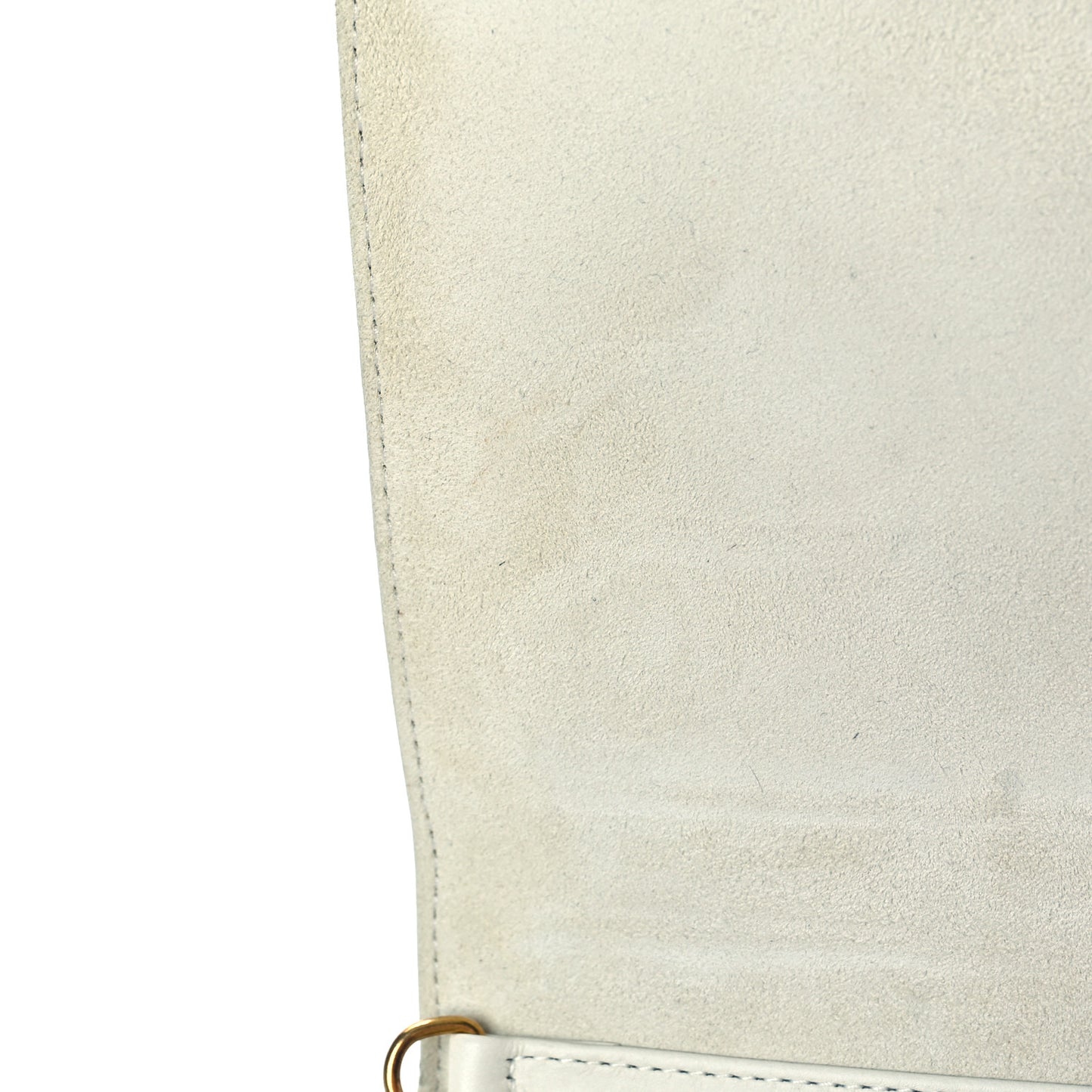 Calfskin Studded Diorama Wallet on Chain Pouch Off White