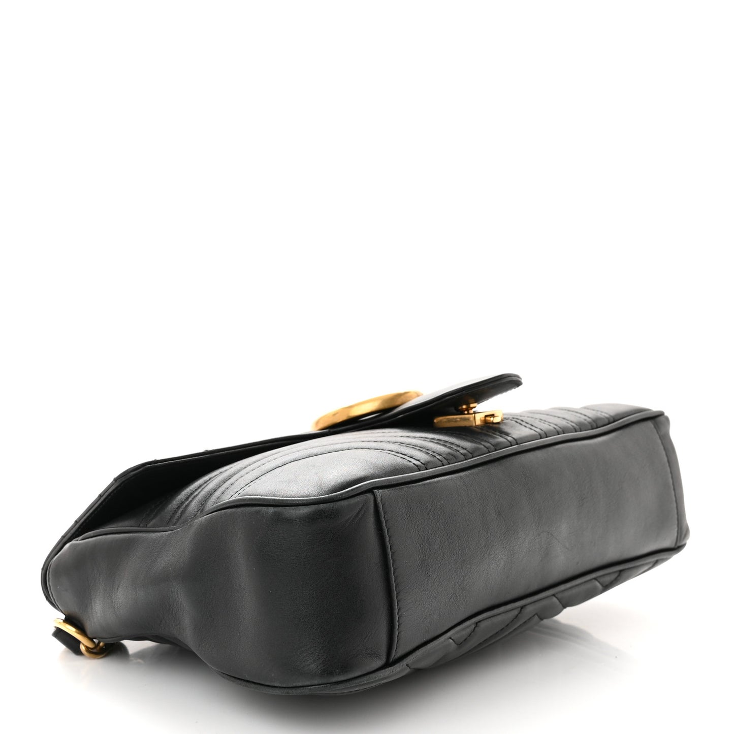 Calfskin Matelasse Medium GG Marmont Shoulder Bag Black