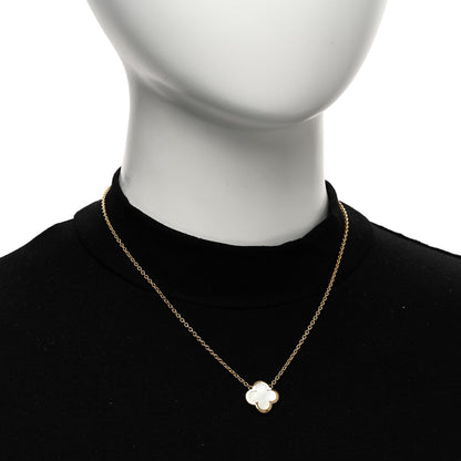 Van Cleef & Arpels 18K Yellow Gold Mother of Pearl Pure Alhambra Pendant Necklace 2 of 6