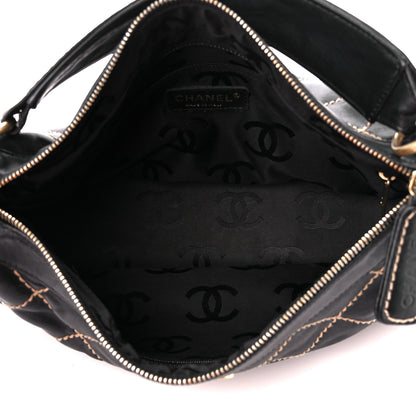 Chanel Calfskin Wild Stitch Surpique Hobo Black 5 of 10