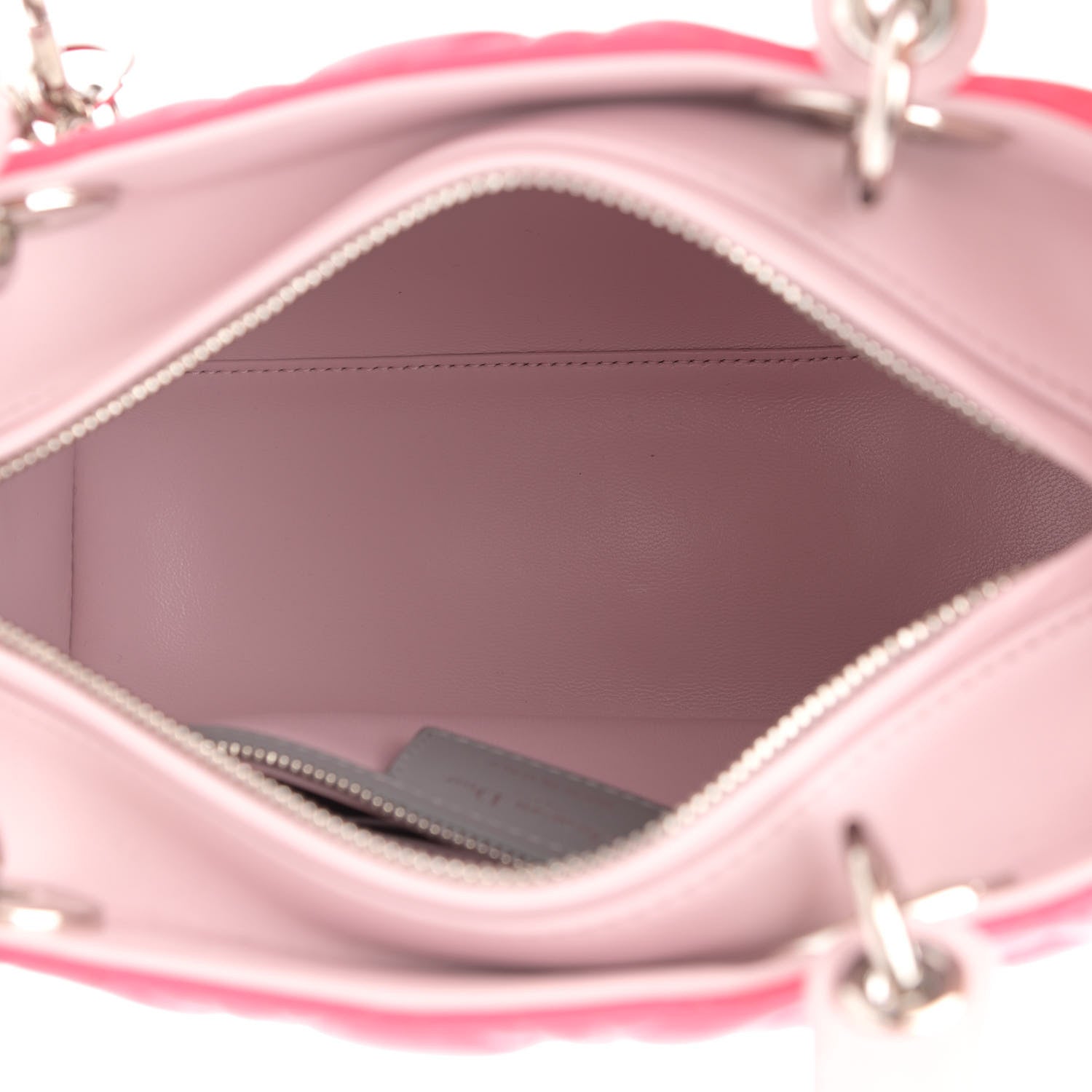 Christian Dior Lambskin Cannage Medium Tri-Color Lady Dior Fuchsia 5 of 14