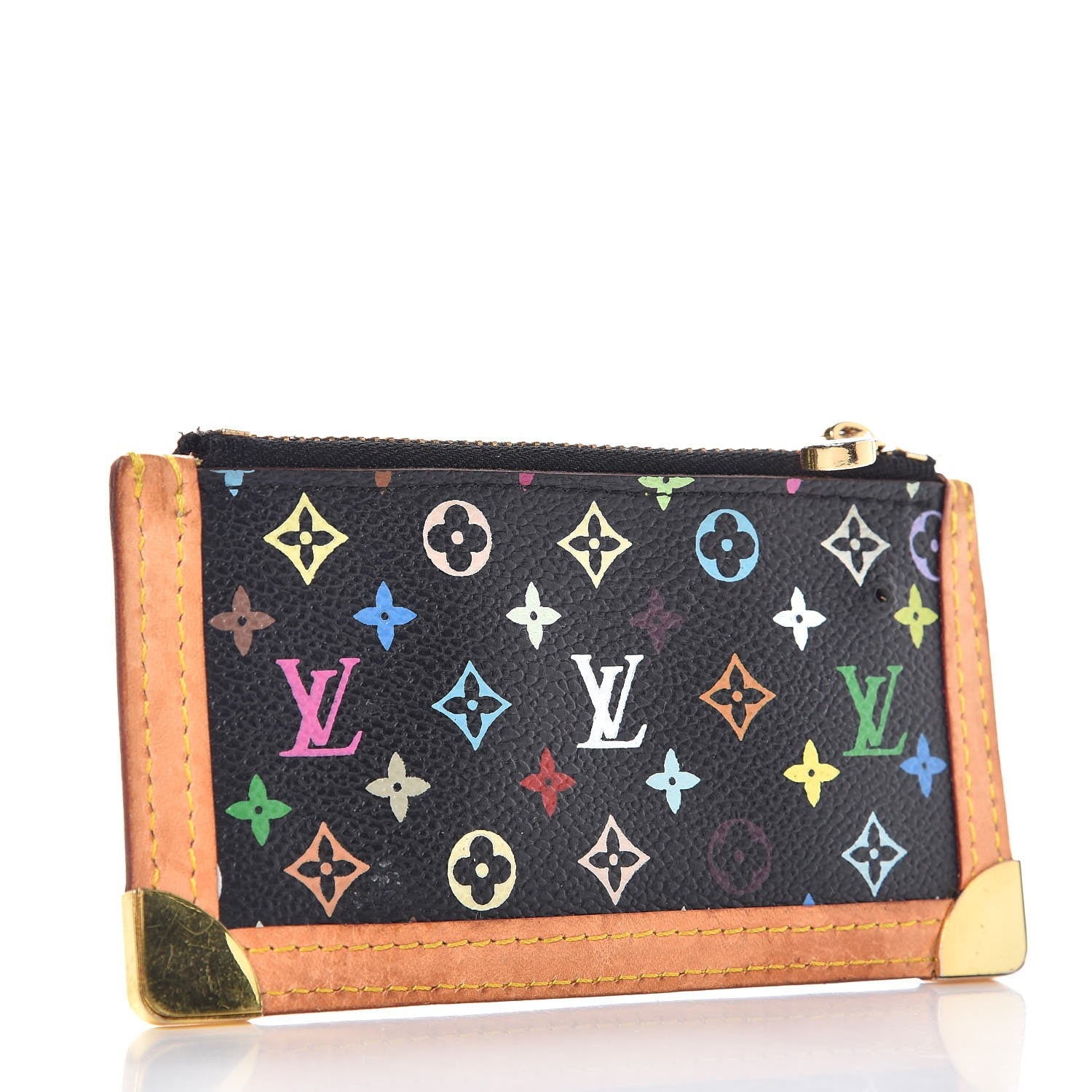 Louis Vuitton Monogram Multicolor Key Pouch Black 3 of 8