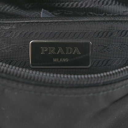 Prada Tessuto Nylon Saffiano Double Buckle Messenger Shoulder Bag Black 5 of 9