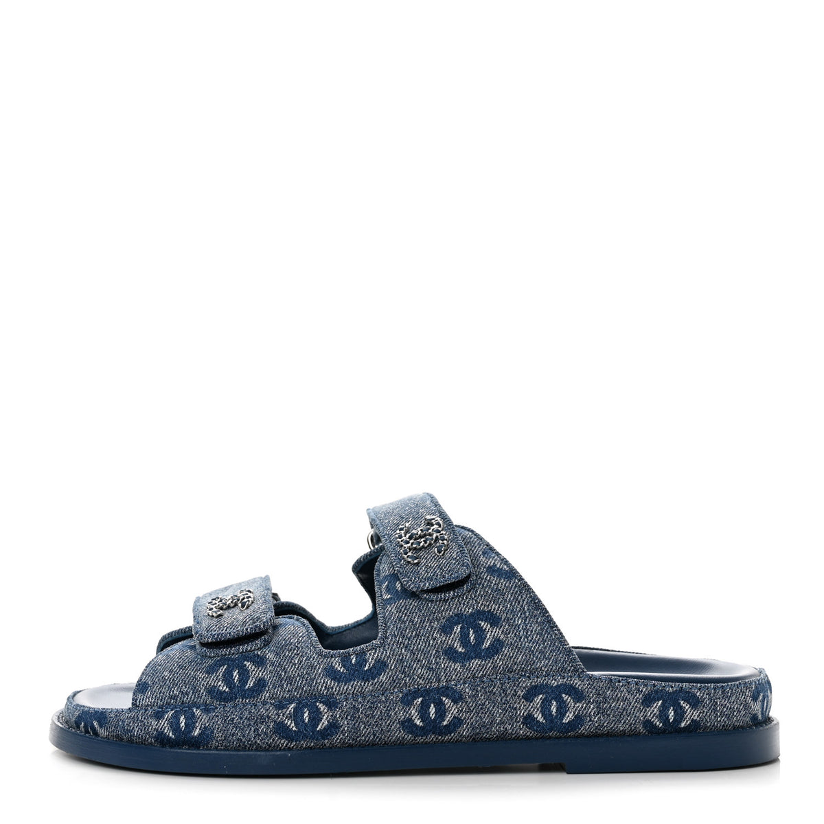 Denim CC Velcro Dad Chain CC Slide Sandals 39 Blue