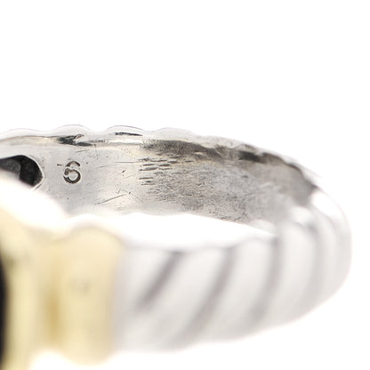 David Yurman Sterling Silver 14K Yellow Gold Black Onyx 10mm Noblesse Ring 49 5 8 of 8