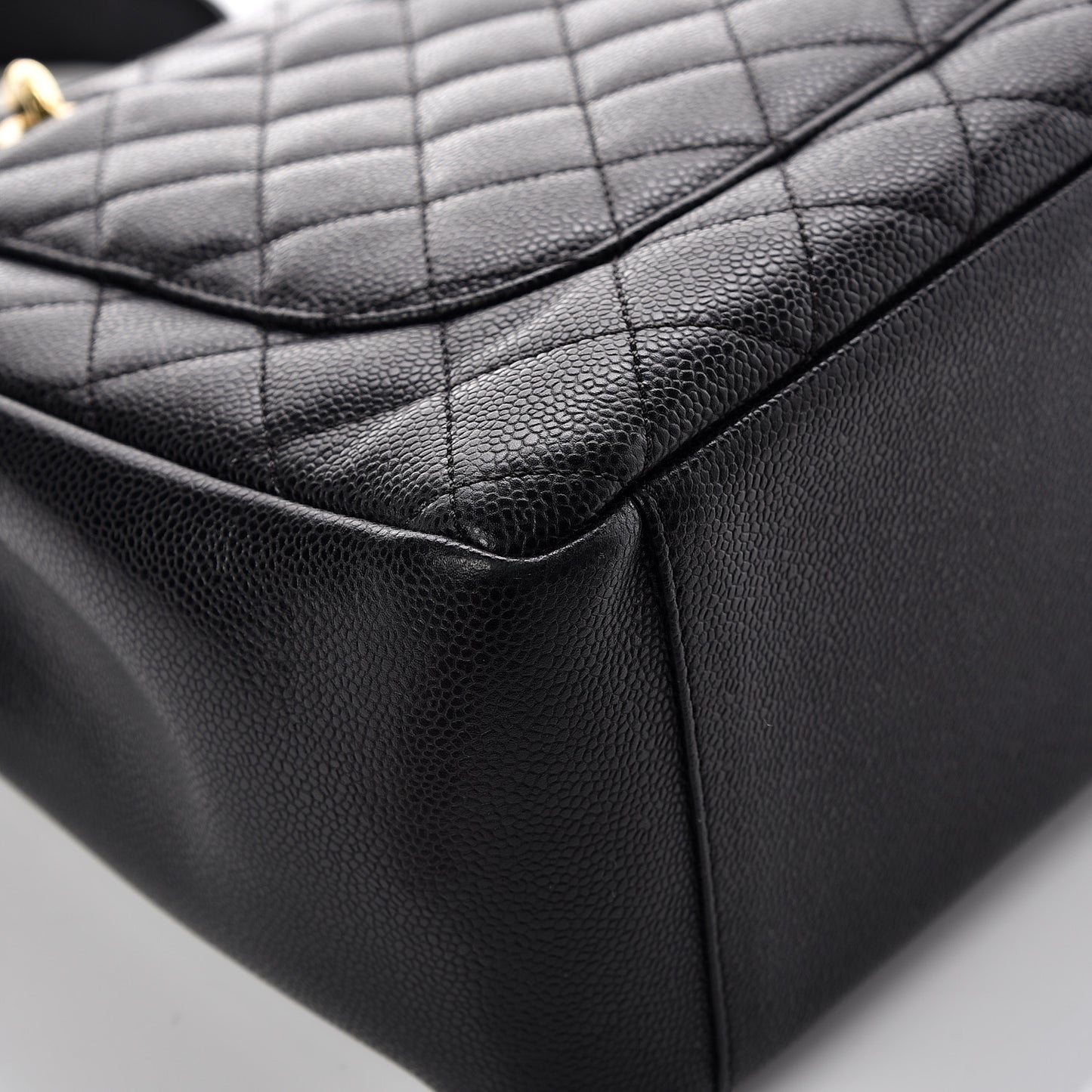 Caviar Quilted Grand Shopping Tote GST Black