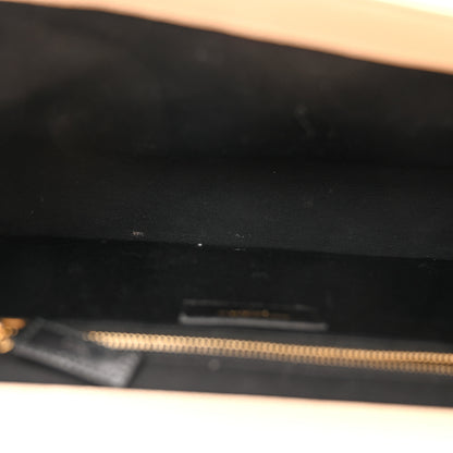 Saint Laurent Grain De Poudre Matelasse Chevron Large Monogram Satchel Dark Beige 5 of 10