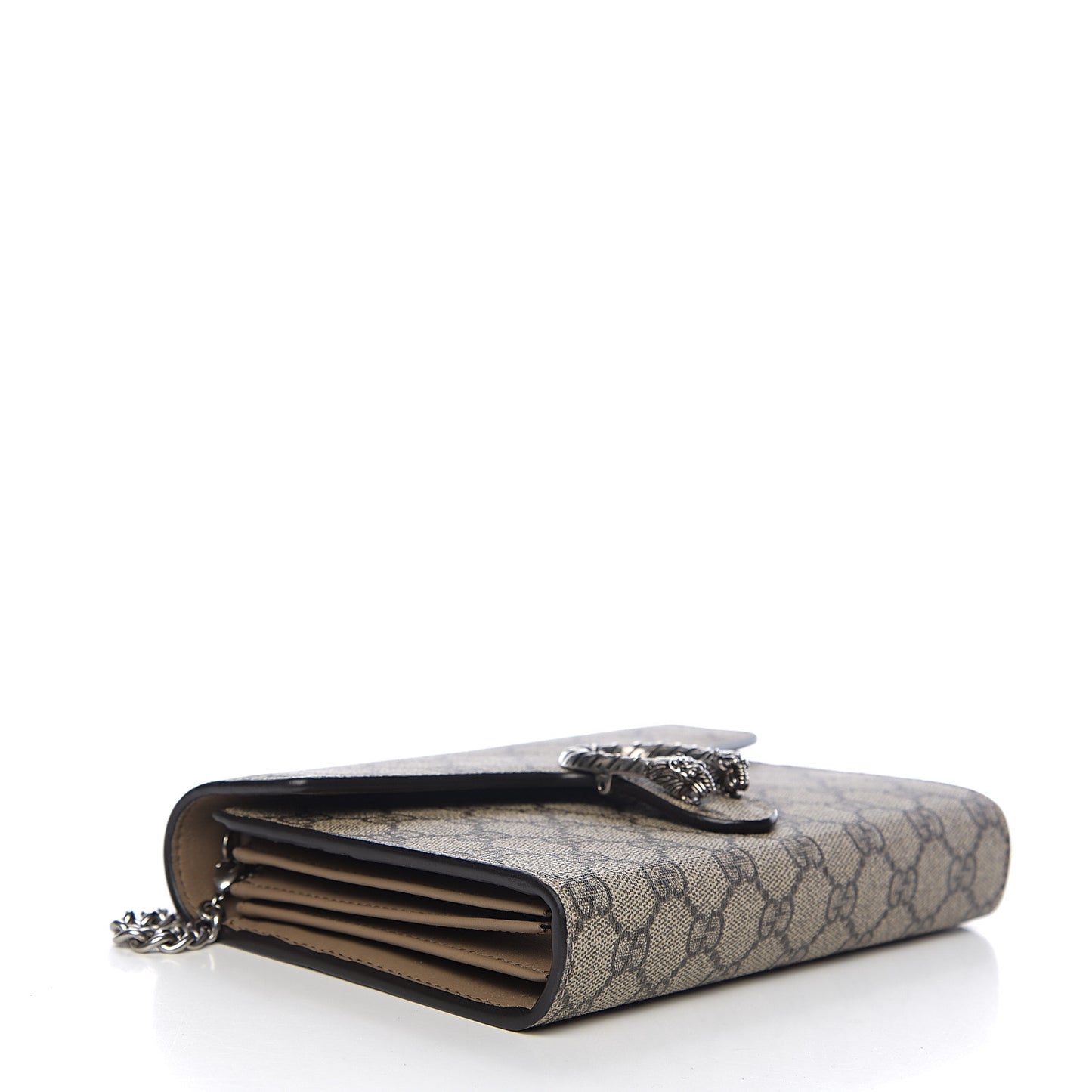 GG Supreme Monogram Mini Dionysus Chain Wallet Beige Taupe