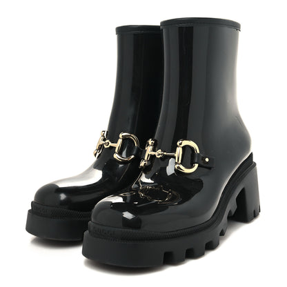 Gucci Rubber Womens Horsebit Ankle Boots 36 Black 3 of 8