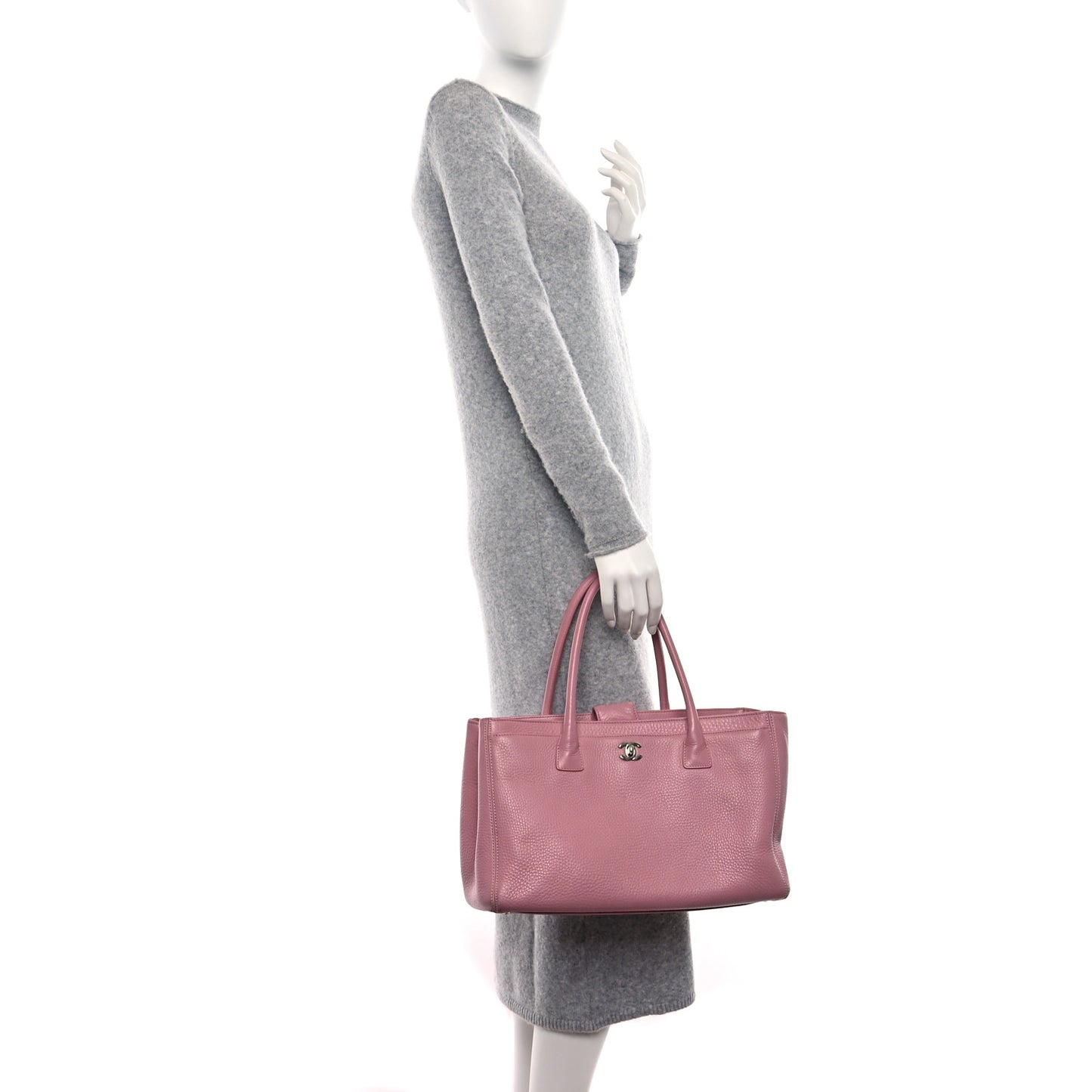 Calfskin Cerf Executive Shopper Tote Pink