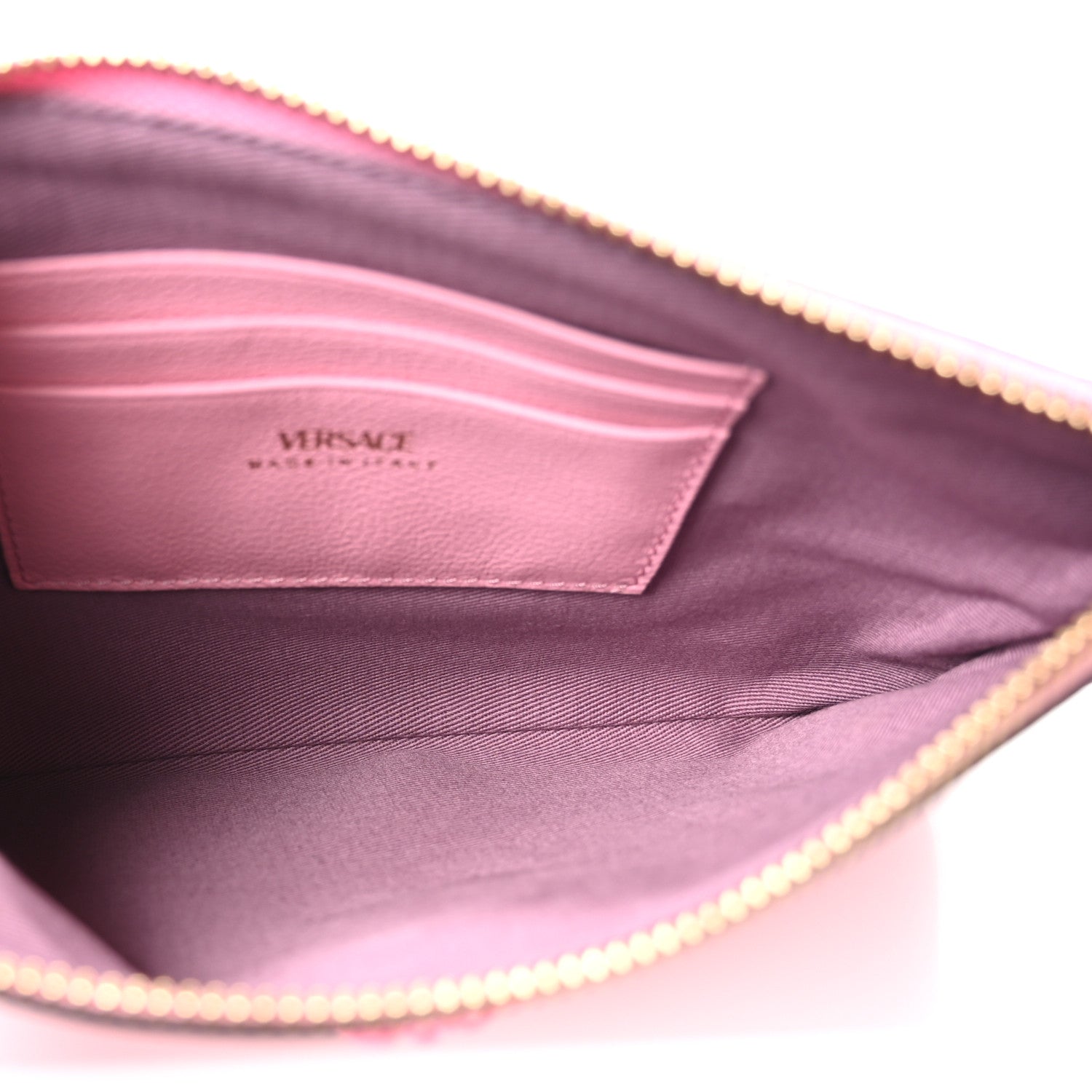 Versace Grained Calfskin La Medusa Pouch Pink 5 of 9