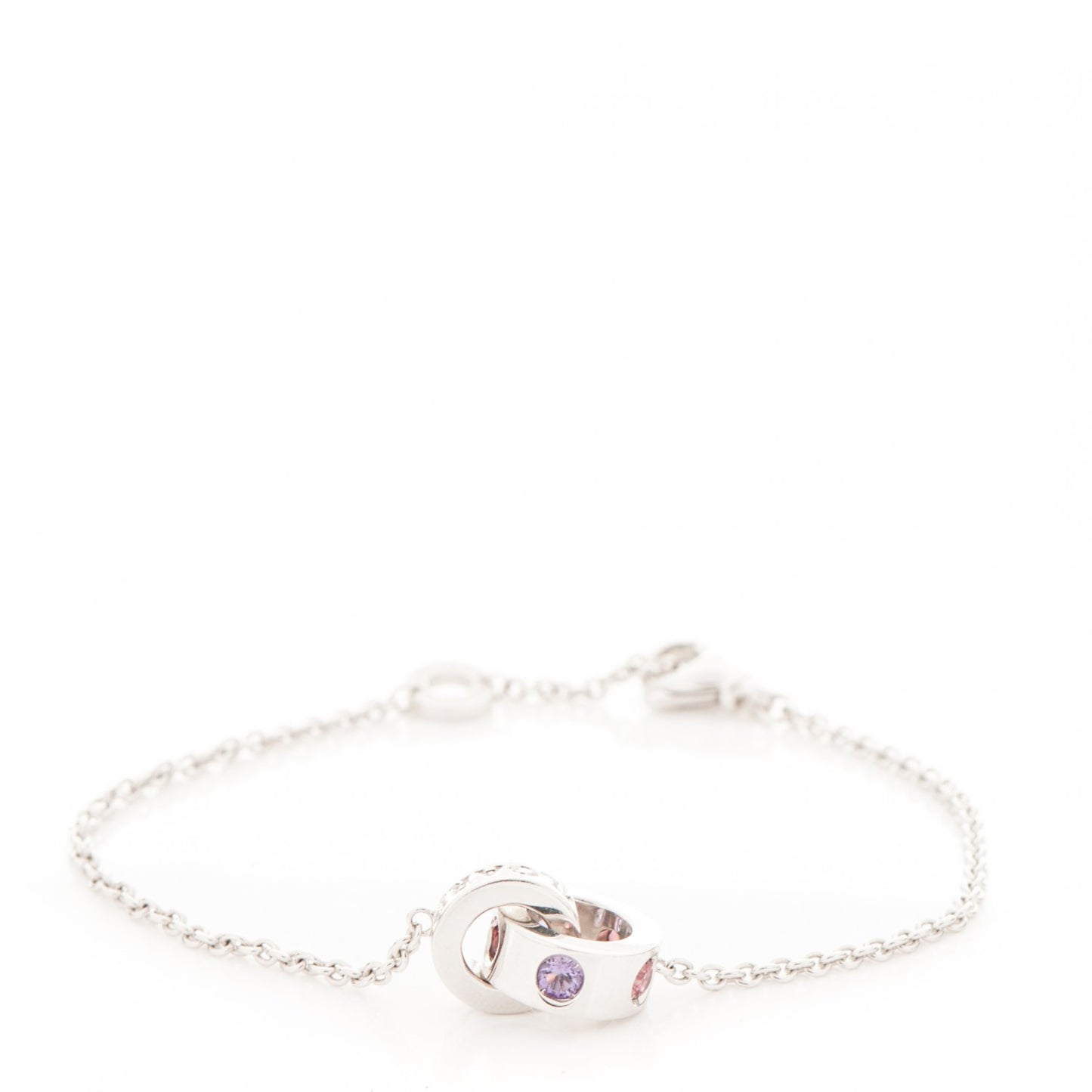 18K White Gold Amethyst Pink Tourmaline Roman Sorbets Bracelet