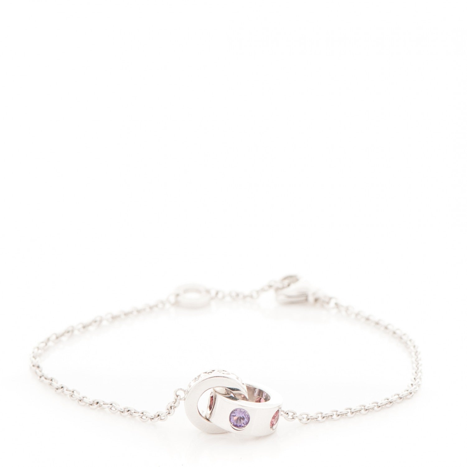 Bulgari 18K White Gold Amethyst Pink Tourmaline Roman Sorbets Bracelet 1 of 9