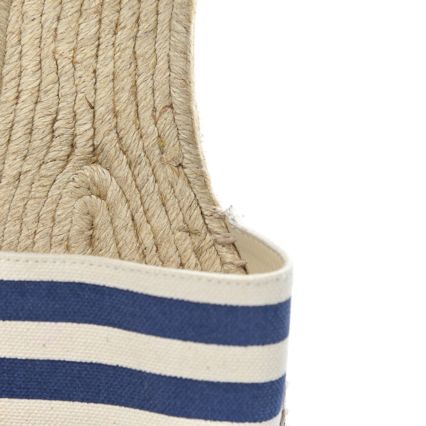 Canvas Striped Espadrilles 37.5 Blue White