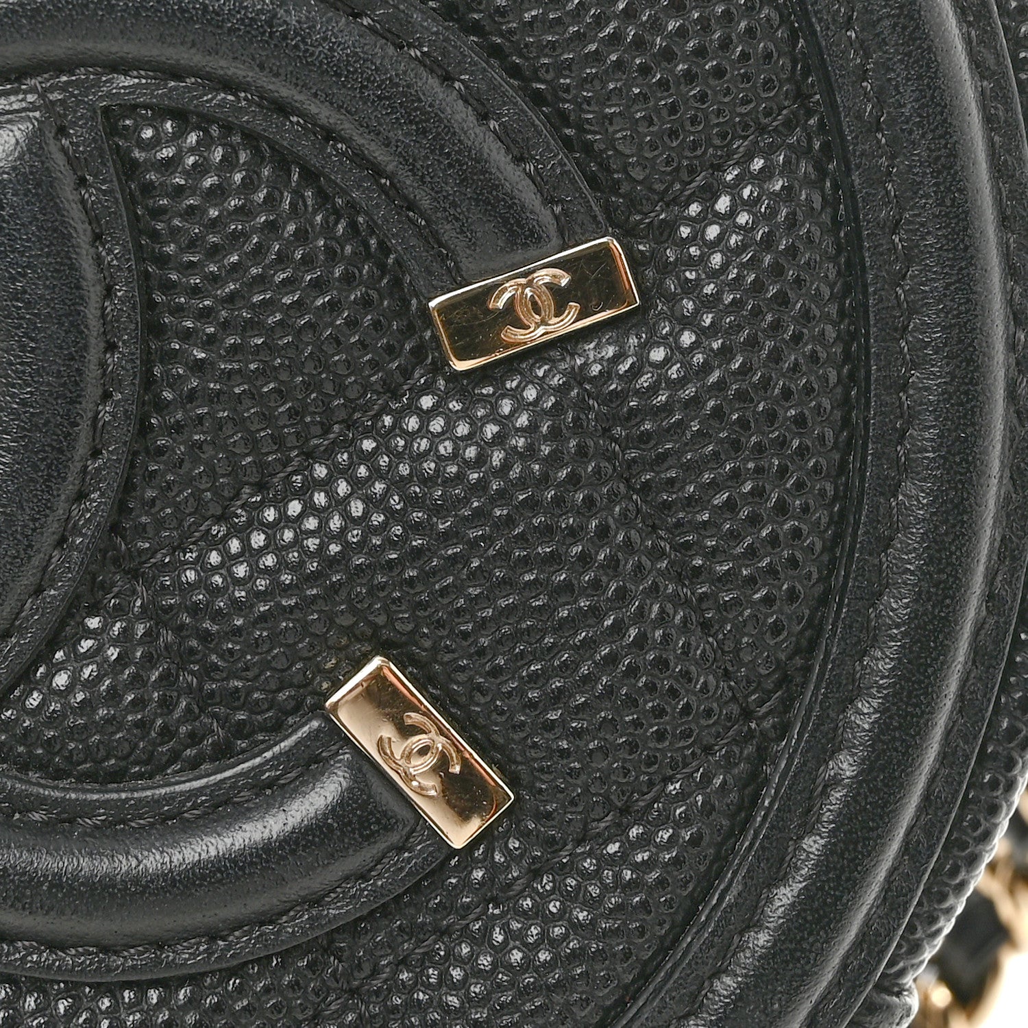 Chanel Caviar Quilted Round Filigree Crossbody Black 12 of 13