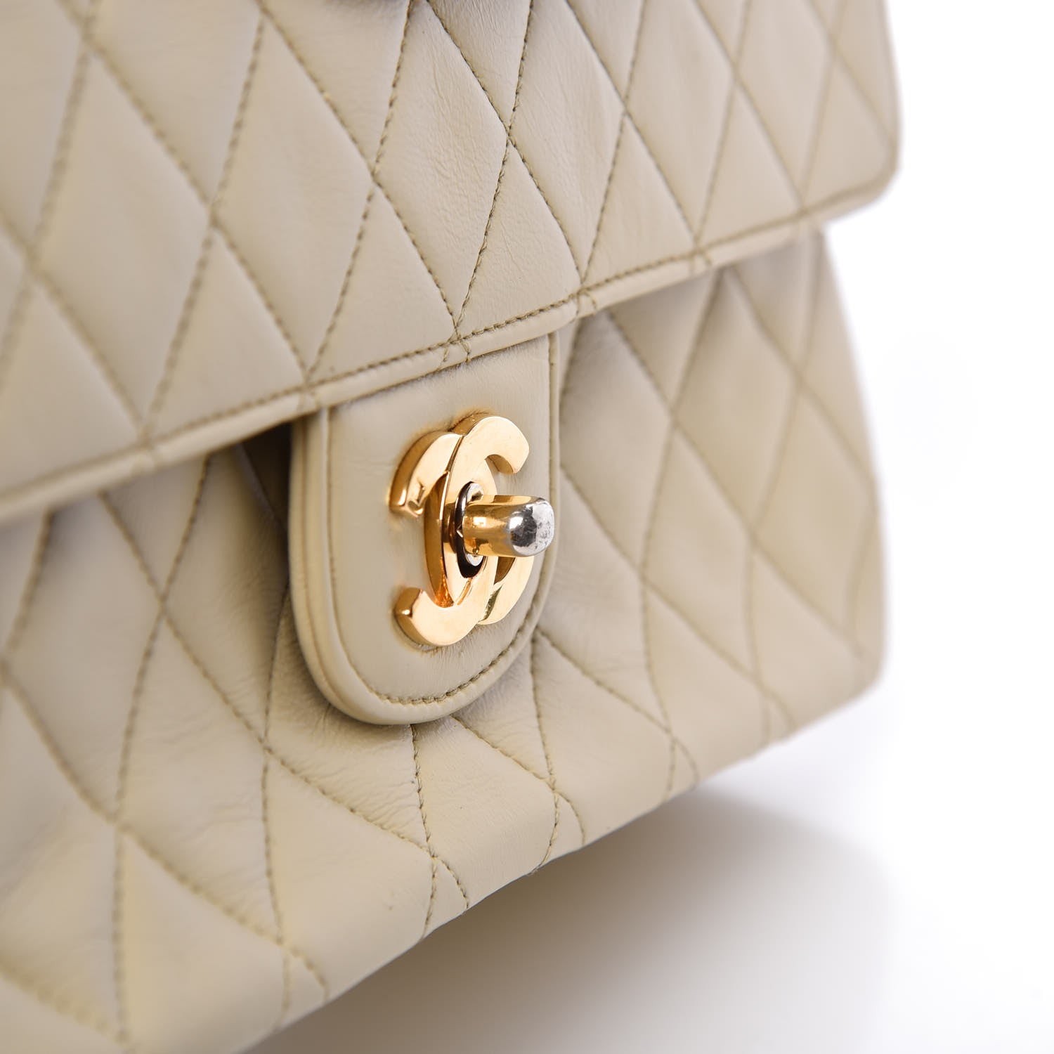 Chanel Lambskin Quilted Medium Bijoux Chain Double Flap Beige Clair 10 of 17