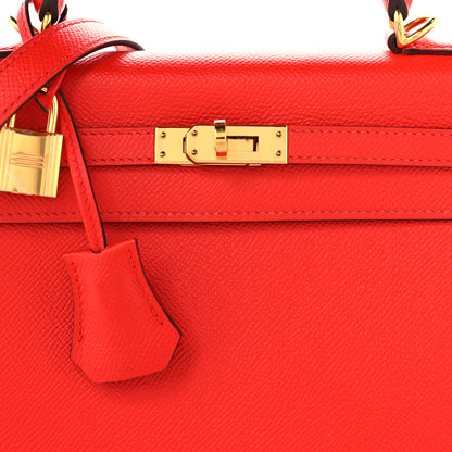 Hermes Epsom Kelly Sellier 25 Rouge De Coeur 8 of 10