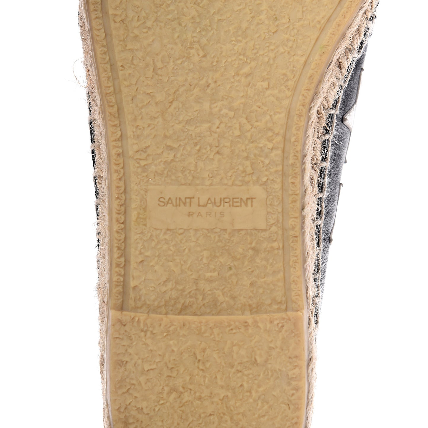 Nappa Embossed Star Print Espadrilles 35 Black Optic White