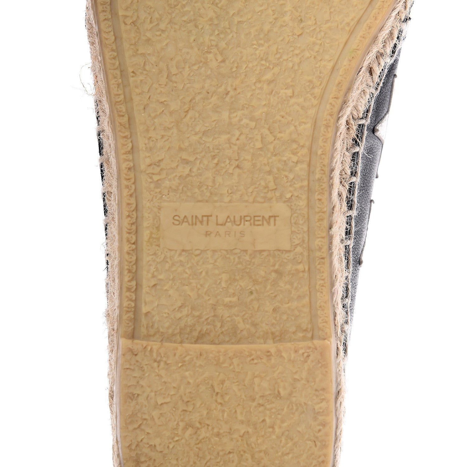 Saint Laurent Nappa Embossed Star Print Espadrilles 35 Black Optic White 8 of 10