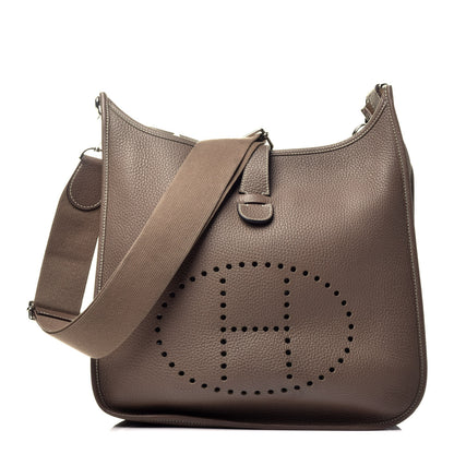 Hermes Taurillon Clemence Evelyne III GM Etoupe 1 of 8
