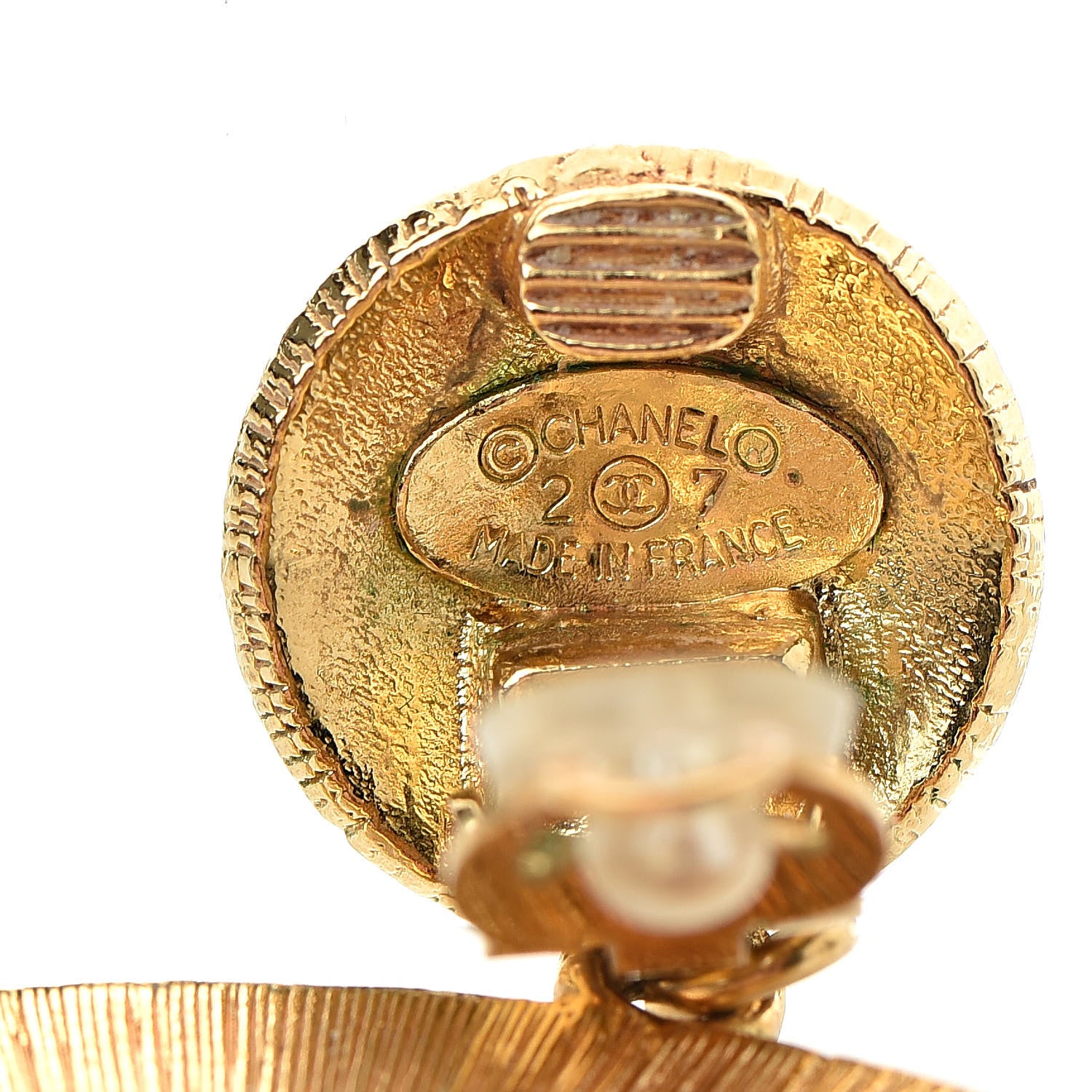 Chanel Metal Large CC Clip On Earrings Gold 4 of 4