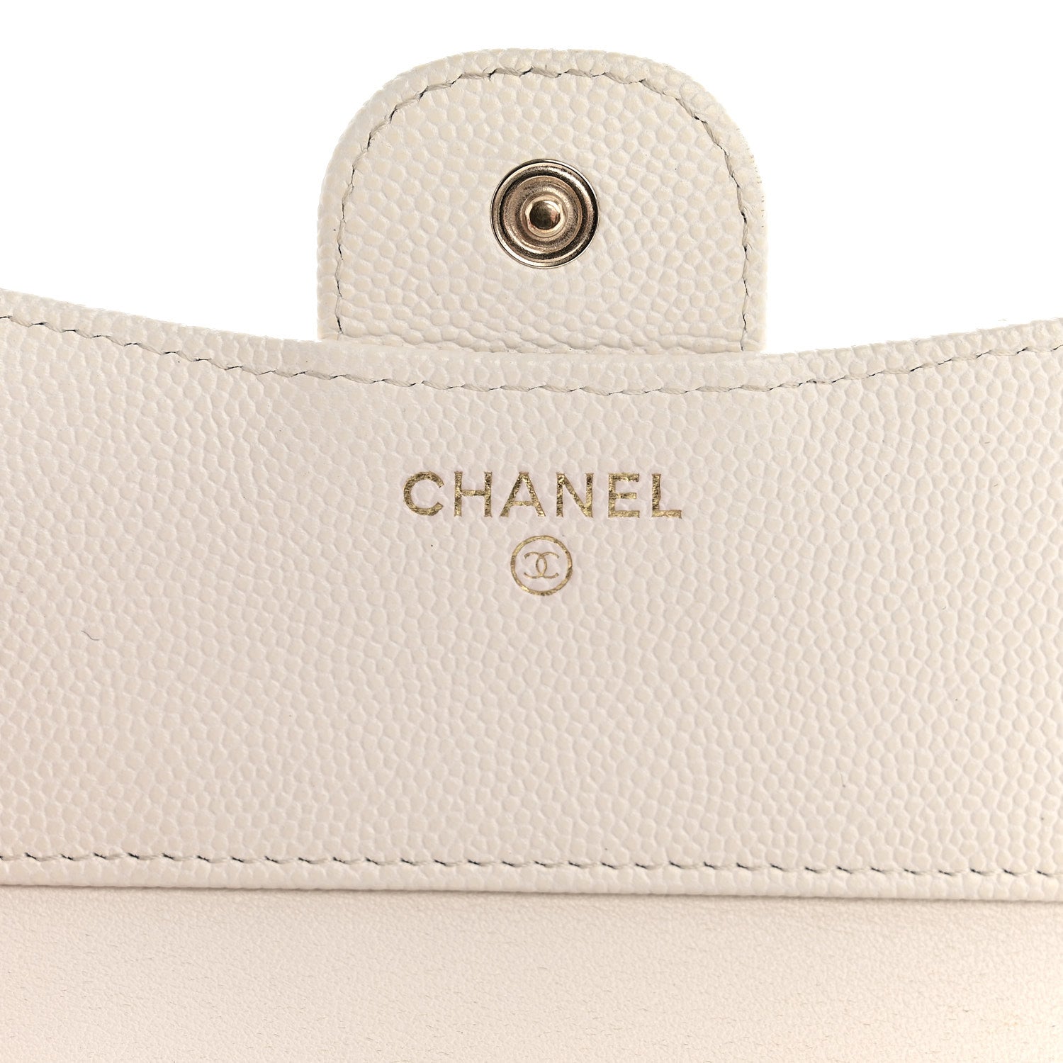 Chanel Caviar Quilted Compact Flap Wallet White 6 of 9