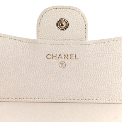 Chanel Caviar Quilted Compact Flap Wallet White 6 of 9